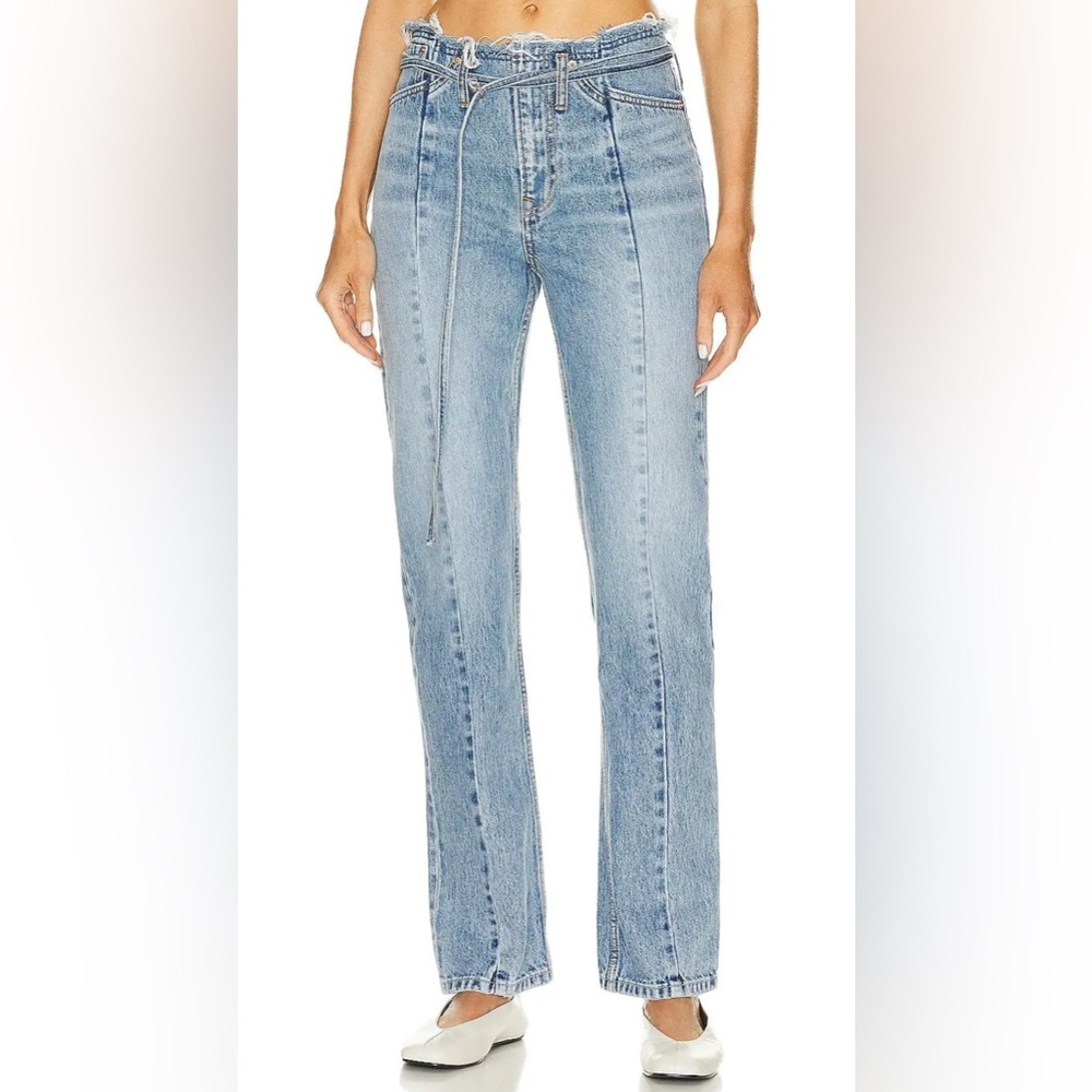 GRLFRND Belted Slim Straight Jeans (no belt)